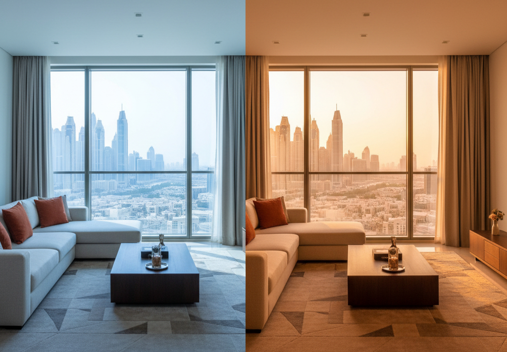 Dubai luxury home colour palette lighting effects