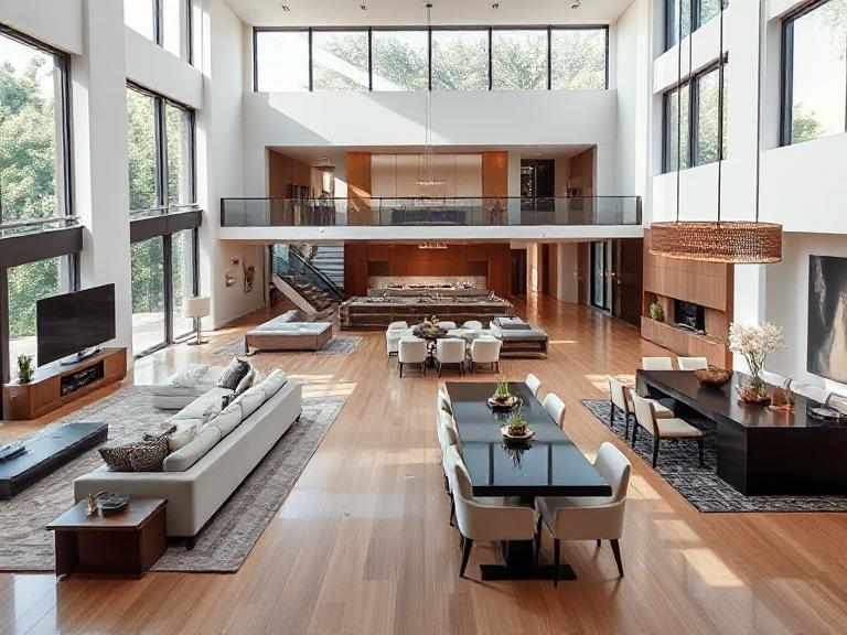 Open floor plan luxury home demonstrating excellent flow and functionality