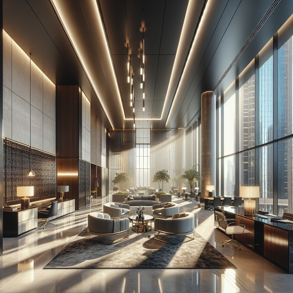 A dramatic transformation of a DIFC luxury office interior design, showcasing significant improvements in aesthetics and functionality.